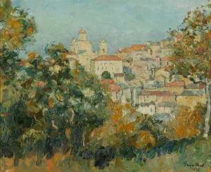 Fattoria sulla collina italiana