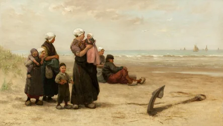 In attesa del ritorno delle navi sulla spiaggia di Katwijk