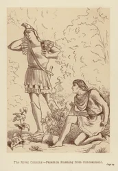 I cugini rivali, Palamon che si nasconde (litografia)