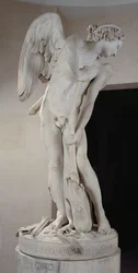 Cupido che intaglia il suo arco dal bastone di Ercole