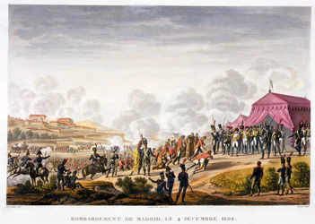 Il bombardamento di Madrid, Spagna, 4 dicembre 1808