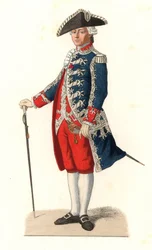 Charles Gravier, Conte di Vergennes (1719-1787), in uniforme come capitano delle guardie della porta del re, Francia