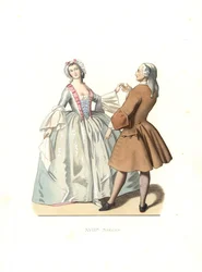 Maestro di ballo e giovane donna veneziana