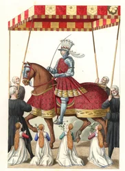 Re Luigi XII di Francia (dopo una miniatura di Jean Marot) - Litografia da un