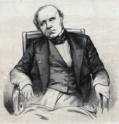 Ritratto di Augustin Thierry (1795-1856), storico francese. Incisione di Chevignard in 