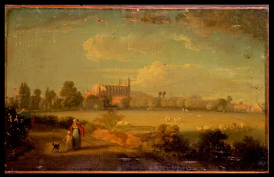 Veduta di Eton dai campi da gioco