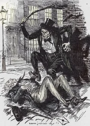 Mr Hyde assassina Sir Danvers Carew. Illustrazione di Edmund Joseph Sullivan (1869-1933) per il romanzo 