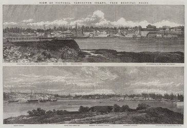 Veduta di Victoria, Isola di Vancouver, da Hospital Point