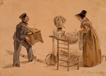 Un uomo con un organetto e un venditore di caffè, 1828