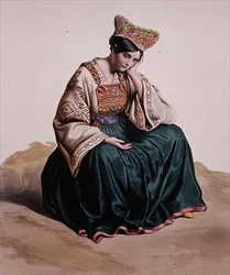 Giovane ragazza in abito calabrese