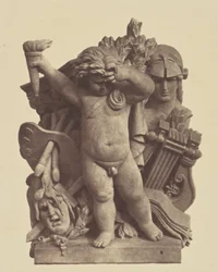 ["Les Beaux-arts", scultura di Nicolas Guillemin, decorazione del Louvre, Parigi].