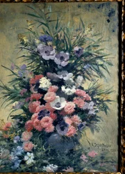 Bouquet di anemoni Dipinto di Edouard Debat Ponsan (1847-1913). 1888. Tours, Museo delle Belle Arti
