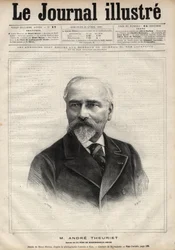 Ritratto di Andre Theuriet (1833-1907), romanziere, poeta e accademico francese - Incisione di Navellier in 