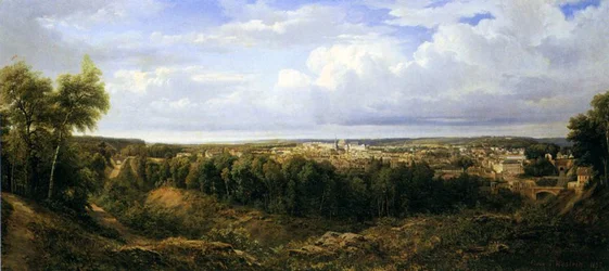Veduta della città di Leon, Spagna, 1857
