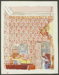 Interno con carta da parati rosa I, quinta lastra da Paesaggi e interni