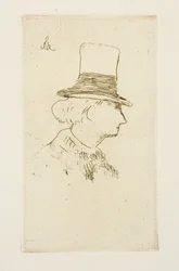 Baudelaire di profilo con un cappello, 1862