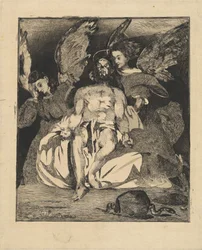 Cristo morto con angeli