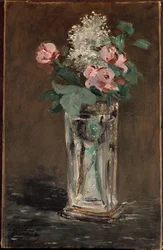 Fiori in un vaso di cristallo