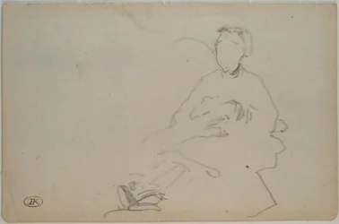 Schizzo di una donna seduta (foglio da un taccuino), circa 1864-1868