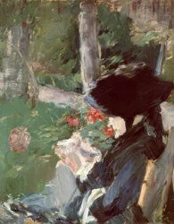 Mme Manet madre nel giardino di Bellevue