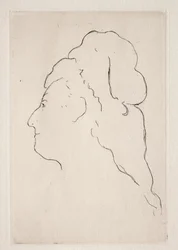 Profilo di Eva Gonzales girato a sinistra, c. 1869