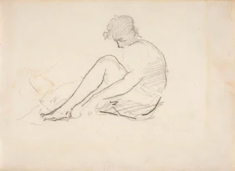 Donna seduta (Schizzo leggero di una testa maschile)