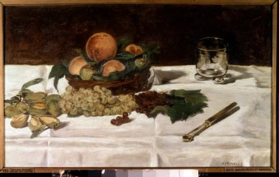 Natura morta, frutta su un tavolo
