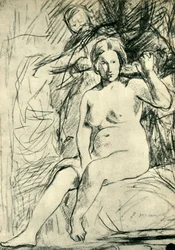 Studio di un Nudo Seduto La Toilette, 1858-1860