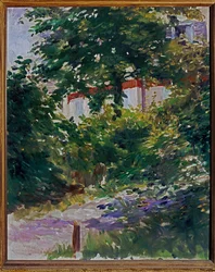 Il giardino della casa di Manet a Reuil, Francia (dipinto su tela)