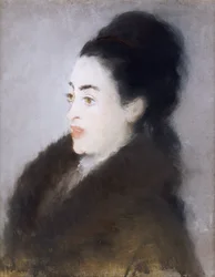 Donna in pelliccia di profilo, 1879