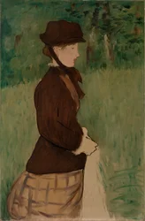 Giovane donna in un giardino