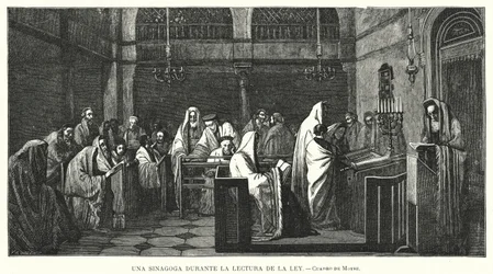 Sinagoga durante una lettura della Torah