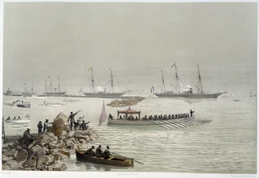 Arrivo dei sovrani a Suez in Inaugurazione del Canale di Suez di G. Nicole. 1869