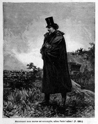 Edmond Dantès, il conte di Montecristo lascia Parigi - Incisione di Riou, in «Il conte di Montecristo» di Alexandre Dumas, Rouff & Cie
