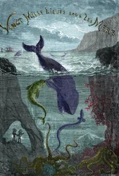 Incisione del libro di Jules Verne "Ventimila leghe sotto i mari"