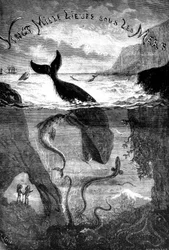 Frontespizio per il romanzo di Jules Verne 20.000 leghe sotto i mari