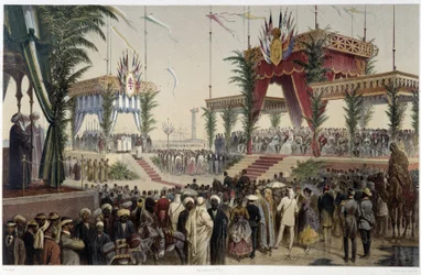 La Tribuna dei sovrani in Inaugurazione del Canale di Suez di G. Nicole. 1869