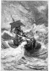 Vignetta del libro di Jules Verne “I Figli del Capitano Grant, Viaggio Intorno al Mondo”, 1867