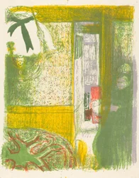 Interno con lampada sospesa