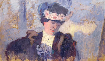 Madame Hessel con un Cappello decorato con Fiori