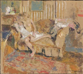 Nudo nel salone a righe, c. 1905