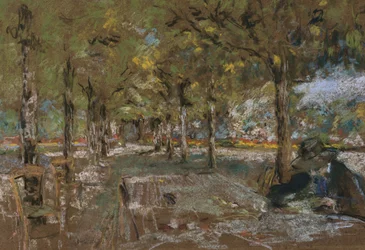 Lettura sotto gli alberi ad Amfreville, c.1906