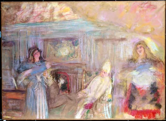 Rappresentazione della commedia "Le malade imaginaire" di Jean Baptiste Poquelin dit Moliere (1622-1673). Dipinto di Edouard Vuillard (1868-1940) Collezione privata