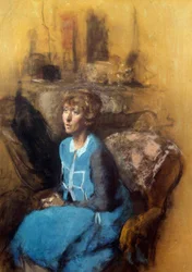 Il vestito blu, XX secolo (acquerello)