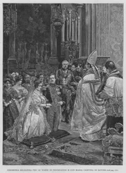 Cerimonia religiosa per le nozze di Ferdinando II con Maria Cristina di Savoia