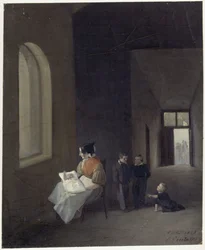 Donna con bambini in una sala