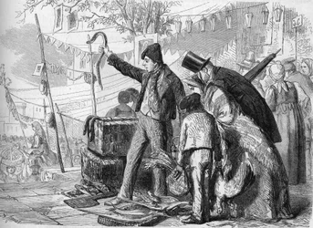 Mestiere napoletano: il mercato delle anguille a Napoli nel 1864. Da un disegno di Eduardo Dalbono