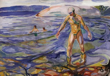 Uomo che fa il bagno