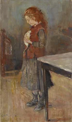 Ragazza dai capelli rossi con ratto bianco, 1886