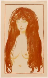 Donna con capelli rossi e occhi verdi. Il peccato